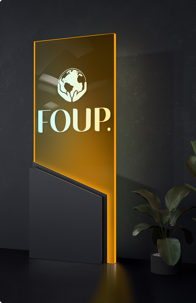 PLaca de led com nome FOUP